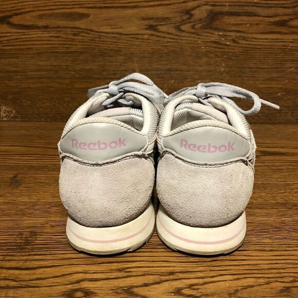 Reebok classic gray suede shoes pink mesh sneakers womens size 10 - Picture 6 of 8